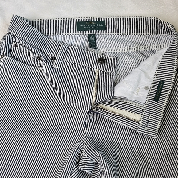 LRL Ralph Lauren Stripped Pants. Modern Straight 6P Petite. - Picture 12 of 12